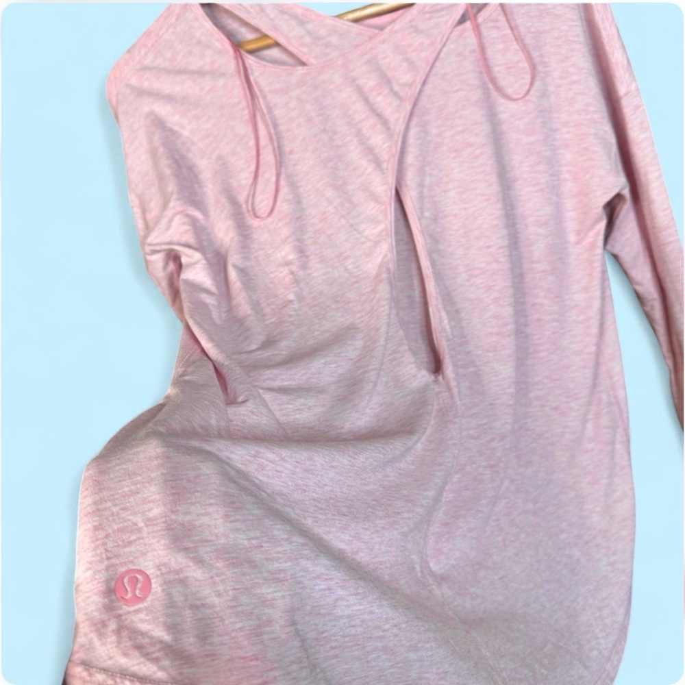 Pink Lululemon Back It Up Cut-Out Athletic/Yoga Top - Picture 4 of 14